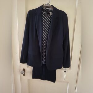 Navy pants suit and top